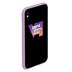 Чехол iPhone XS Max матовый Gta 6 logo, цвет: 3D-сиреневый — фото 2