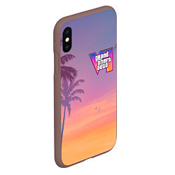 Чехол iPhone XS Max матовый Gta 6 пальмы и птицы, цвет: 3D-коричневый — фото 2