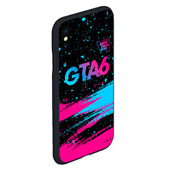 Чехол iPhone XS Max матовый GTA6 - neon gradient посередине, цвет: 3D-черный — фото 2