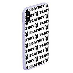Чехол iPhone XS Max матовый Playboy rabbit, цвет: 3D-светло-сиреневый — фото 2