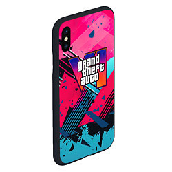 Чехол iPhone XS Max матовый Gta 6 abstract logo style, цвет: 3D-черный — фото 2