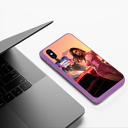 Чехол iPhone XS Max матовый GTA 6 girl vice city, цвет: 3D-фиолетовый — фото 2