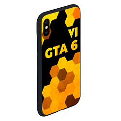 Чехол iPhone XS Max матовый GTA 6 - gold gradient посередине, цвет: 3D-черный — фото 2