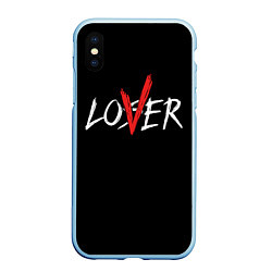 Чехол iPhone XS Max матовый Lover loser, цвет: 3D-голубой