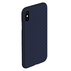 Чехол iPhone XS Max матовый Чёрный узор на серо-синем, цвет: 3D-черный — фото 2