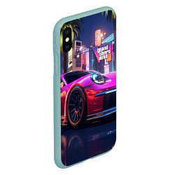 Чехол iPhone XS Max матовый GTA 6 auto, цвет: 3D-мятный — фото 2