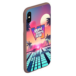 Чехол iPhone XS Max матовый Gta 6 retro style, цвет: 3D-коричневый — фото 2