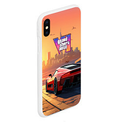 Чехол iPhone XS Max матовый GTA 6 авто вид сзади, цвет: 3D-белый — фото 2