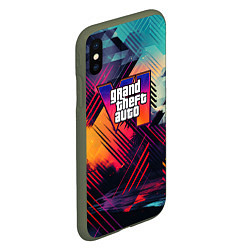 Чехол iPhone XS Max матовый GTA 6 аbstract logo, цвет: 3D-темно-зеленый — фото 2