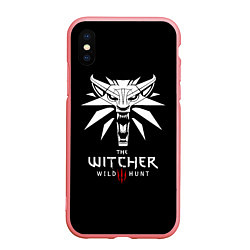 Чехол iPhone XS Max матовый The Witcher белое лого гейм, цвет: 3D-баблгам