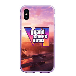 Чехол iPhone XS Max матовый GTA 6 Vice, цвет: 3D-сиреневый