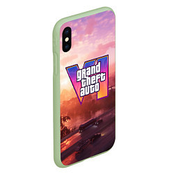 Чехол iPhone XS Max матовый GTA 6 Vice, цвет: 3D-салатовый — фото 2