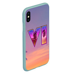 Чехол iPhone XS Max матовый GTA 6 Palms, цвет: 3D-мятный — фото 2