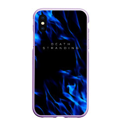 Чехол iPhone XS Max матовый Death Stranding souls flame kojima, цвет: 3D-сиреневый