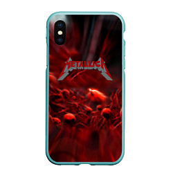 Чехол iPhone XS Max матовый Metallica alboom band, цвет: 3D-мятный