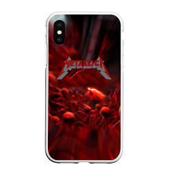 Чехол iPhone XS Max матовый Metallica alboom band, цвет: 3D-белый