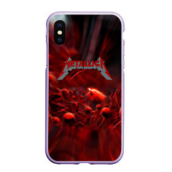 Чехол iPhone XS Max матовый Metallica alboom band, цвет: 3D-светло-сиреневый