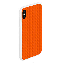 Чехол iPhone XS Max матовый Объёмные пирамиды сочный апельсиновый, цвет: 3D-белый — фото 2