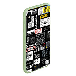Чехол iPhone XS Max матовый Инженерные шильдики, цвет: 3D-салатовый — фото 2