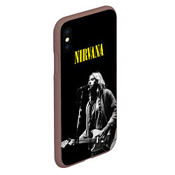 Чехол iPhone XS Max матовый Группа Nirvana Курт Кобейн, цвет: 3D-коричневый — фото 2