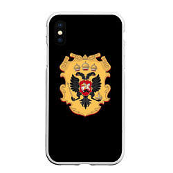 Чехол iPhone XS Max матовый Имперский герб символкика, цвет: 3D-белый