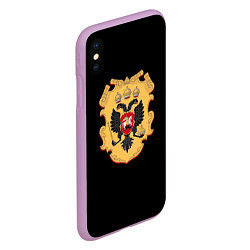 Чехол iPhone XS Max матовый Имперский герб символкика, цвет: 3D-сиреневый — фото 2