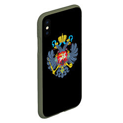 Чехол iPhone XS Max матовый Имперская символика России, цвет: 3D-темно-зеленый — фото 2