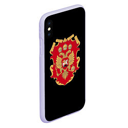 Чехол iPhone XS Max матовый Российская империя символика герб щит, цвет: 3D-светло-сиреневый — фото 2