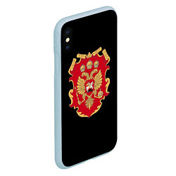 Чехол iPhone XS Max матовый Российская империя символика герб щит, цвет: 3D-голубой — фото 2