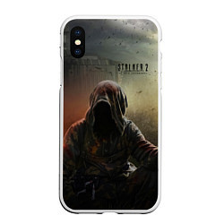 Чехол iPhone XS Max матовый STALKER 2 чёрный сталкер, цвет: 3D-белый