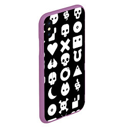 Чехол iPhone XS Max матовый Любовь смерть и роботы паттерн, цвет: 3D-фиолетовый — фото 2
