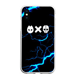 Чехол iPhone XS Max матовый Любовь смерть и роботы гроза шторм, цвет: 3D-белый