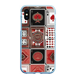 Чехол iPhone XS Max матовый Покерный гений, цвет: 3D-голубой