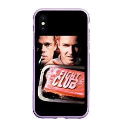 Чехол iPhone XS Max матовый Бойцовский клуб мыло, цвет: 3D-сиреневый