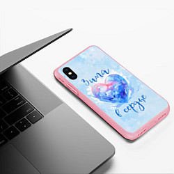 Чехол iPhone XS Max матовый Зима в сердце, цвет: 3D-баблгам — фото 2