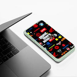 Чехол iPhone XS Max матовый GTA6 автобренды, цвет: 3D-салатовый — фото 2