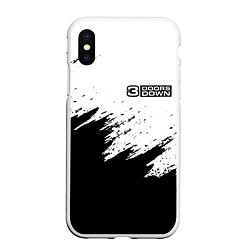 Чехол iPhone XS Max матовый 3Doors down штрихи красок, цвет: 3D-белый