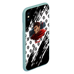 Чехол iPhone XS Max матовый Berserk anime black pattern, цвет: 3D-мятный — фото 2