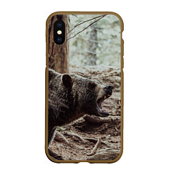 Чехол iPhone XS Max матовый Bear, цвет: 3D-коричневый