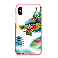 Чехол iPhone XS Max матовый Japanese watercolor dragon - art, цвет: 3D-баблгам