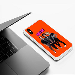 Чехол iPhone XS Max матовый Green Day trio, цвет: 3D-белый — фото 2