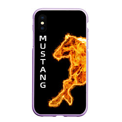 Чехол iPhone XS Max матовый Mustang fire, цвет: 3D-сиреневый