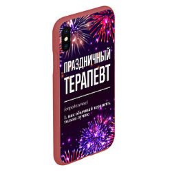 Чехол iPhone XS Max матовый Праздничный терапевт: фейерверк, цвет: 3D-красный — фото 2