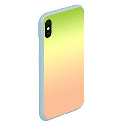 Чехол iPhone XS Max матовый Персиково-салатный градиент, цвет: 3D-голубой — фото 2