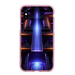 Чехол iPhone XS Max матовый Объемная неоновая конструкция, цвет: 3D-розовый