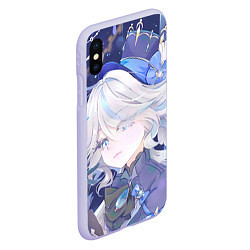 Чехол iPhone XS Max матовый Genshin Impact Furina smug, цвет: 3D-светло-сиреневый — фото 2