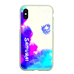 Чехол iPhone XS Max матовый Samurai neon colors, цвет: 3D-салатовый