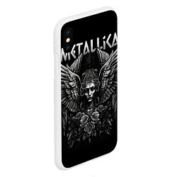 Чехол iPhone XS Max матовый Металлика на фоне ангела, цвет: 3D-белый — фото 2