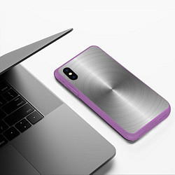 Чехол iPhone XS Max матовый Срез металла - текстура, цвет: 3D-фиолетовый — фото 2