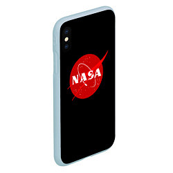 Чехол iPhone XS Max матовый NASA redlogo space usa, цвет: 3D-голубой — фото 2